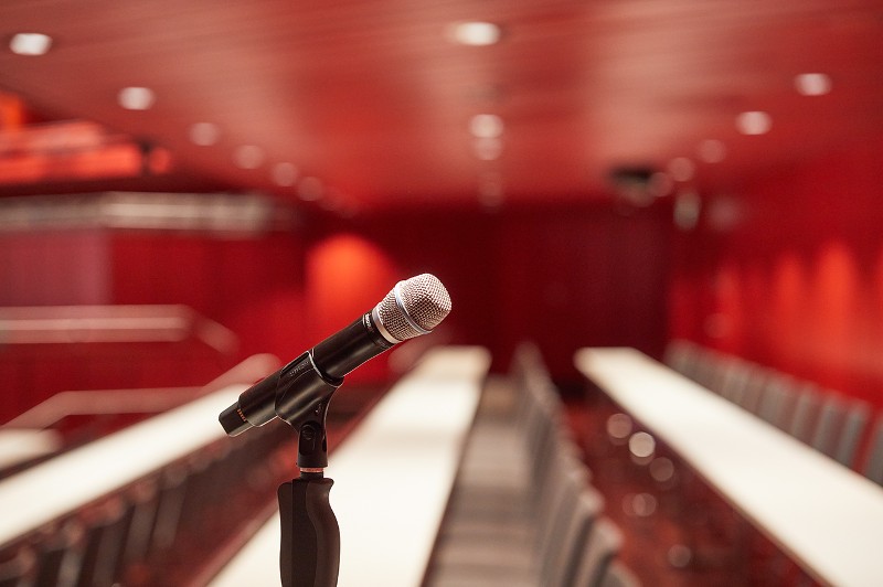 Bild eines Mikrofons im Saal